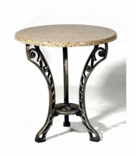 Стол круглый с каменной столешницей