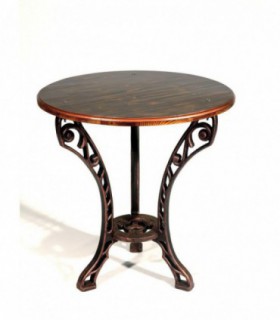 Стол круглый с деревянной столешницей (янтарный)